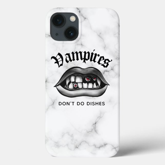 Vampires Don't Do Geschirr Funny Goth Case-Mate iPhone Hülle (Rückseite)