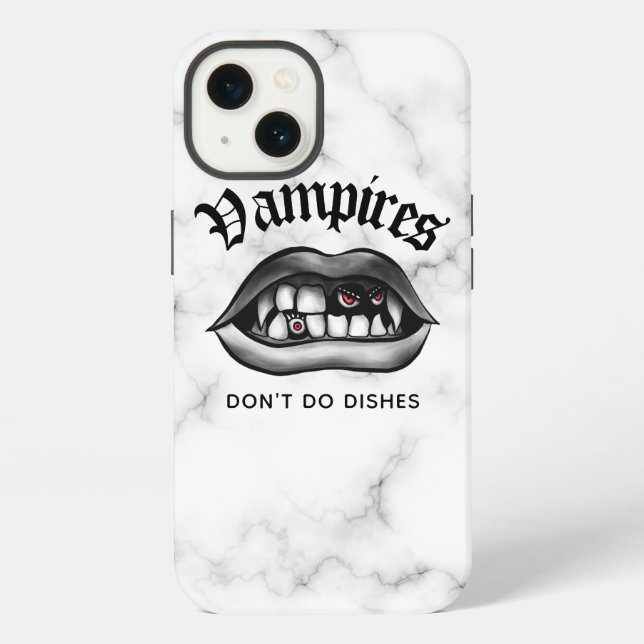 Vampires Don't Do Geschirr Funny Goth iPhone Hülle (Rückseite)
