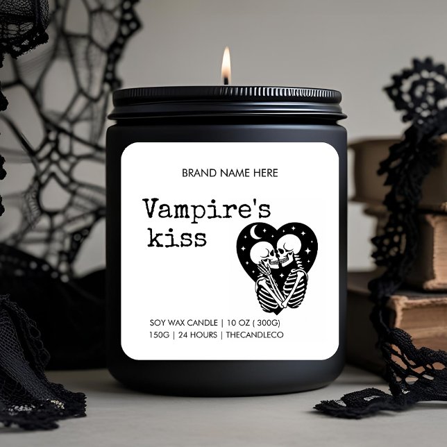 Vampire's Kiss Gothic Candle | Custom Romantique Quadratischer Aufkleber (Von Creator hochgeladen)
