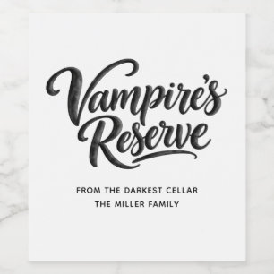 Vampire's Reserve   Gruselige Gothic-Halloween-Par Weinetikett