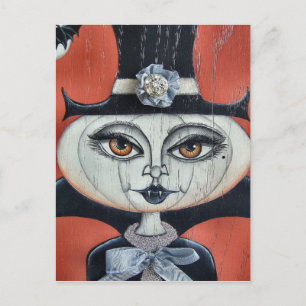 Vampiress Pumpkin Halloween Postcard Postkarte