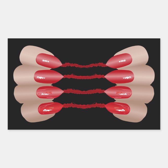 Vampirfinger V2 Rechteckiger Aufkleber (Vorderseite)