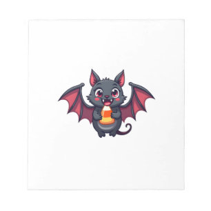 Vampirfledermaus mit Süßigkeiten � Süßes Halloween Notizblock