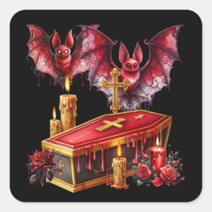 Vampirfledermäuse Quadratischer Aufkleber