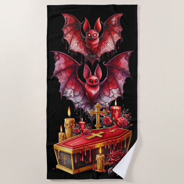 Vampirfledermäuse Strandtuch (Vorderseite)