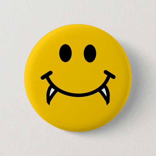 Vampirgesicht mit Fangzähnen Button (Vorderseite)