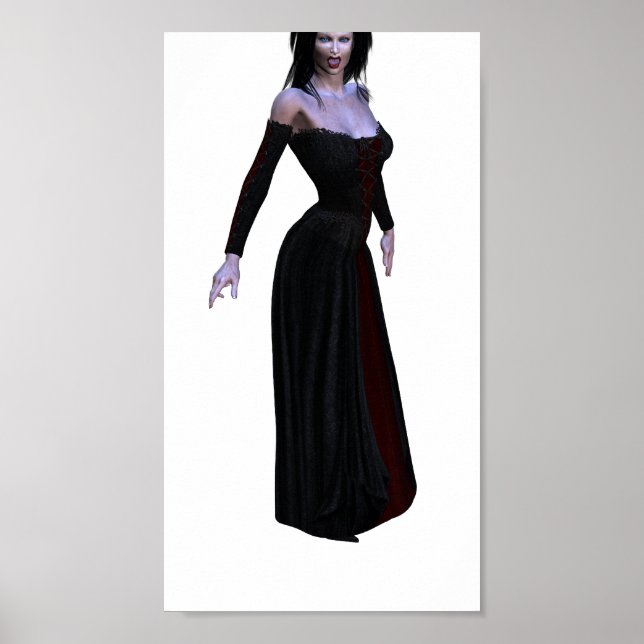 Vampirin in schwarzem und blutrotem Poster (Vorne)