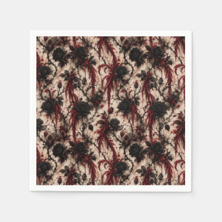 Vampirische Reben Blutroter Amarant & Dornige Rose Serviette