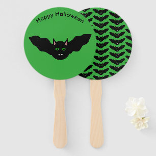 Vampirkat vor dem Bat Halloween Custom Hand Fan Fächer