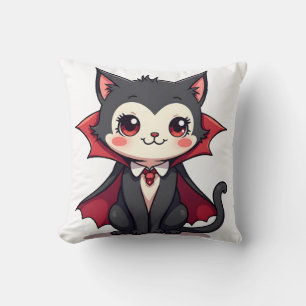 Vampirkatze � Süßes Halloween Haustier Tee Kissen