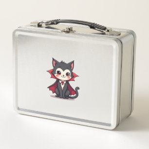 Vampirkatze � Süßes Halloween Haustier Tee Metall Brotdose