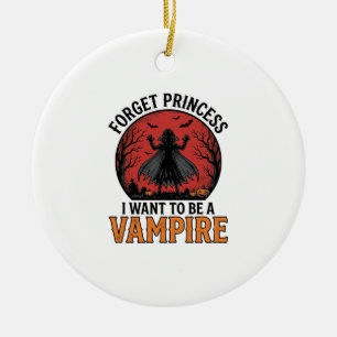 Vampirprinzessin-Shirt Gruselig Retro Halloween De Keramik Ornament