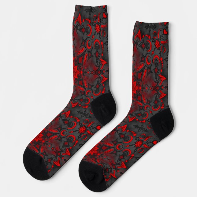 Vampirrose Socken (Linkes Detail)