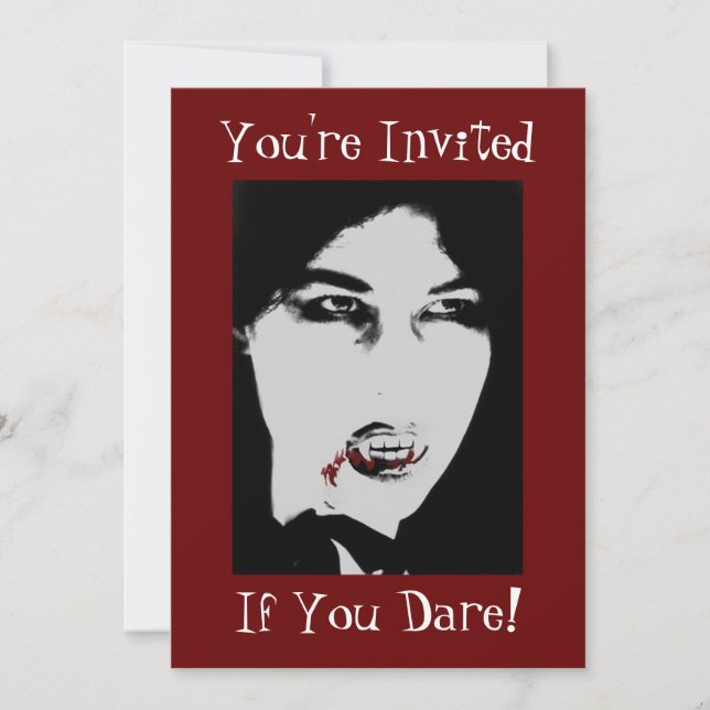 Vampirs-Abendessen-Einladung Zählungs-Draculas Einladung (Vorderseite)