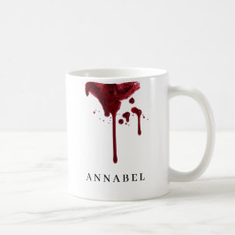 Vampirs dunkelroter Lipstick-Fleck mit Blut Kaffeetasse