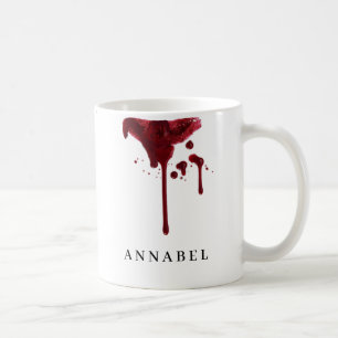 Vampirs dunkelroter Lipstick-Fleck mit Blut Kaffeetasse