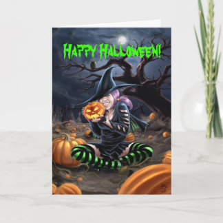 Vampirs-Hexe-Halloween-Karte Karte