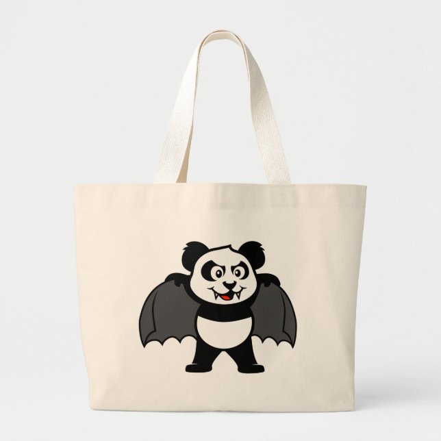 Vampirs-Panda Jumbo Stoffbeutel (Vorne)
