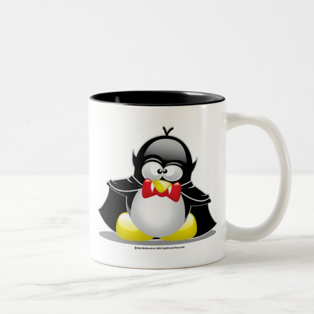 Vampirs-Pinguin Zweifarbige Tasse (Rechts)