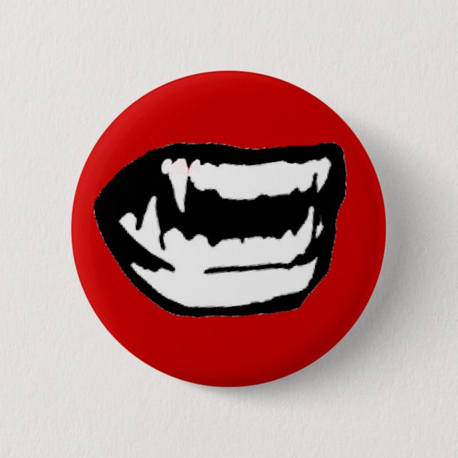 Vampirs-Zähne Button (Vorderseite)
