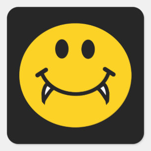 Vampirsgesicht mit Reißzähnen Quadratischer Aufkleber