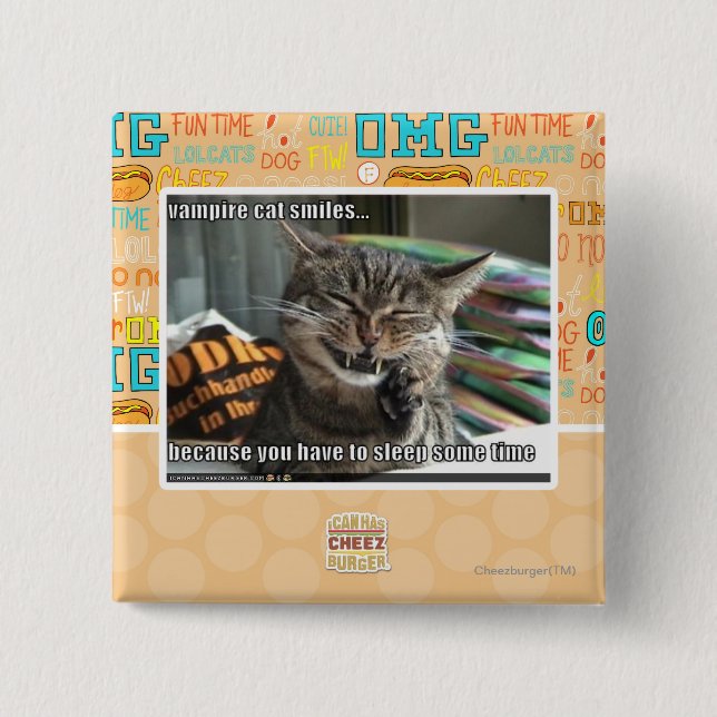 Vampirskatzenlächeln Button (Vorderseite)