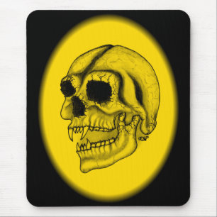 Vampirskull Schwarz-Gelb-Design Mousepad