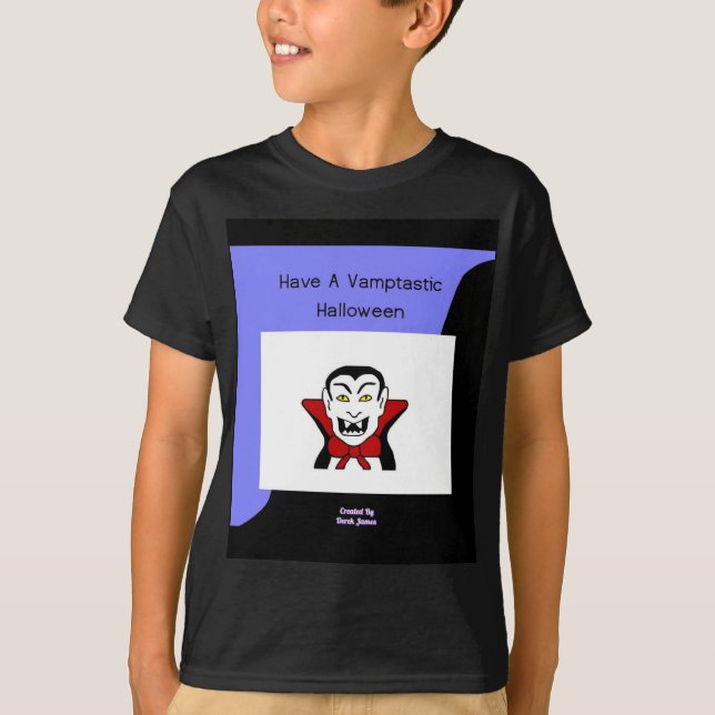Vamptastic Halloween Boys Black Basic T Shirt (Vorderseite)