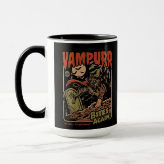 Vampurr Beißt Wieder! Lustige Katze Halloween Vint Tasse