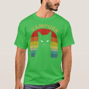 Vampurr Cat Vampire Teeth Cat Halloween Kostüm Vi T-Shirt