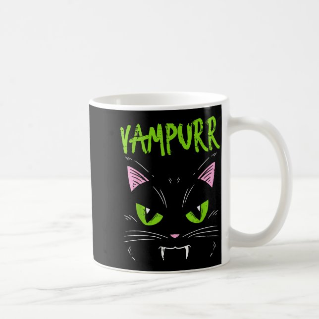 Vampurr Vamre Cat Funny Halloween Animal Men Women Kaffeetasse (Rechts)