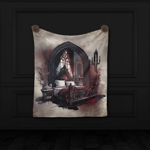 Vampy Boudoir   Gothic Red Viktorianisch Bedroom S Fleecedecke