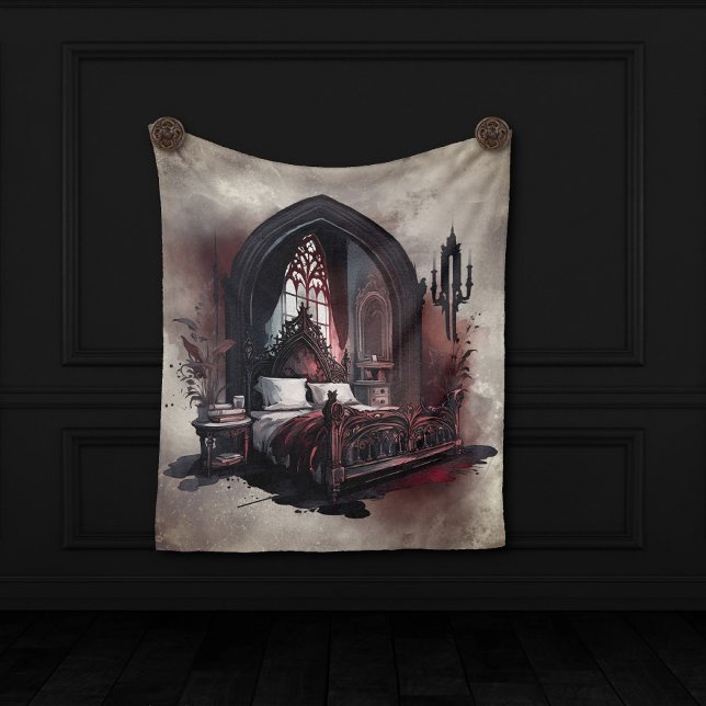 Vampy Boudoir | Gothic Red Viktorianisch Bedroom S Fleecedecke (Von Creator hochgeladen)