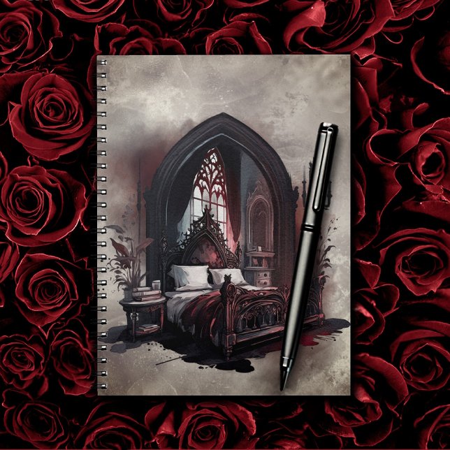 Vampy Boudoir | Gothic Red Viktorianisch Bedroom S Notizblock (Von Creator hochgeladen)