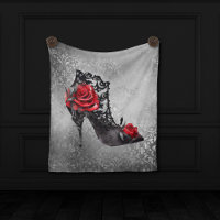 Vampy Vogue Grunge | Stiletto Lace Bootie Rose