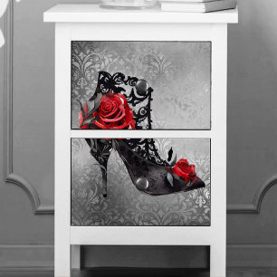 Vampy Vogue Grunge Stiletto Lace Bootie Rose Seidenpapier