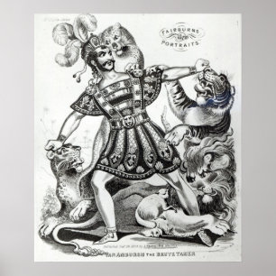 Van Amburgh the Brute Tamer, 1838 Poster