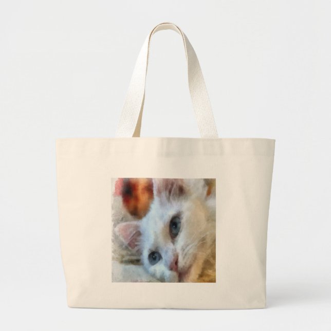 Van Cat mit Blue Eyes Pet Portrait Jumbo Stoffbeutel (Vorne)