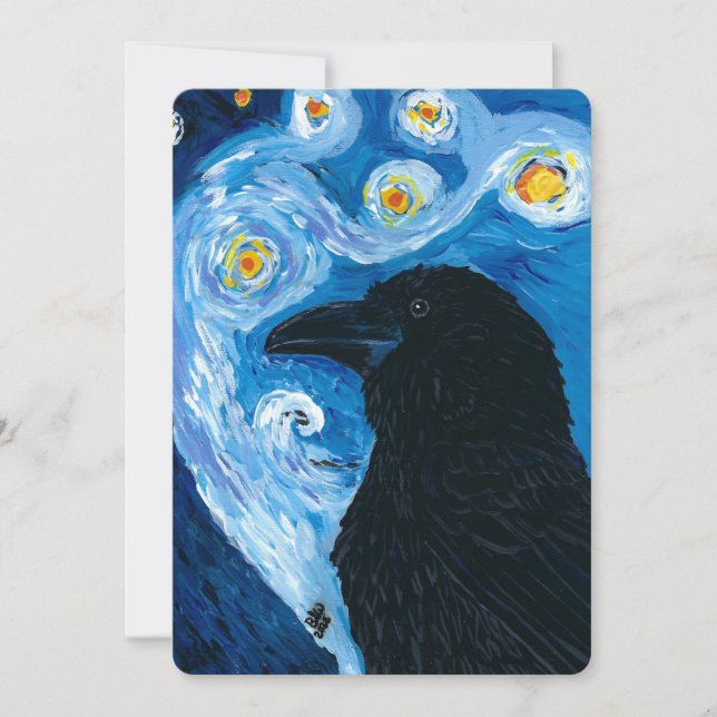 Van Crow Starry Night Einladung (Vorderseite)