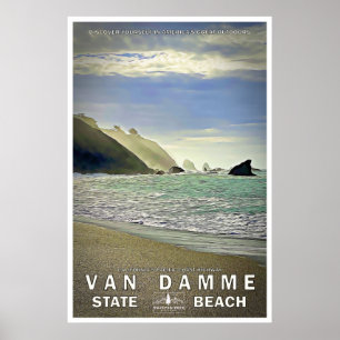 Van Damme Staat Beach Travel Poster 02