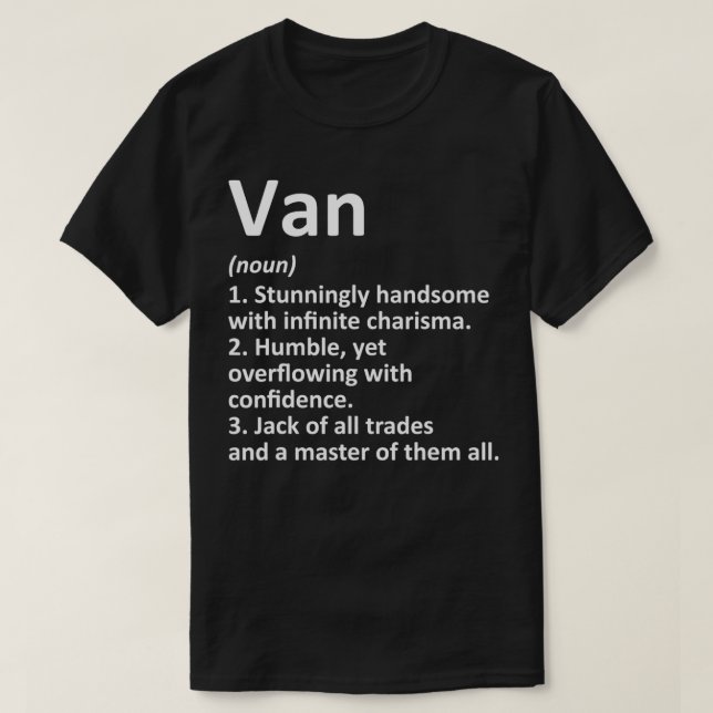 VAN Definition Personalisiert Name Funny Birthday  T-Shirt (Design vorne)