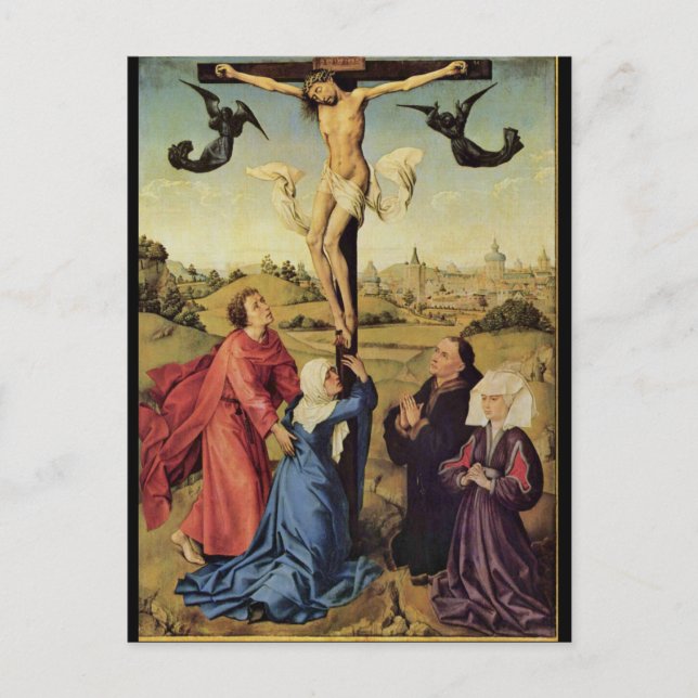 van der Weyden Jesus am Kreuz Postkarte (Vorderseite)