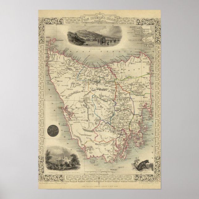 Van-Diemen-Insel oder Tasmanie Poster (Vorne)