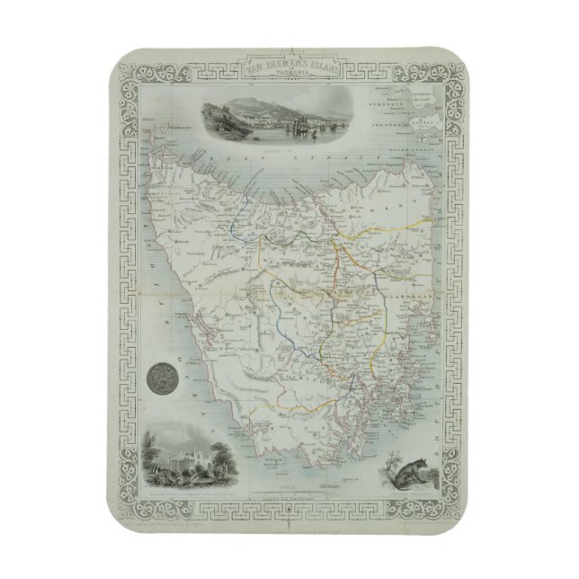 Van Diemen's Island oder Tasmania, aus einer Reihe Magnet (Vertikal)