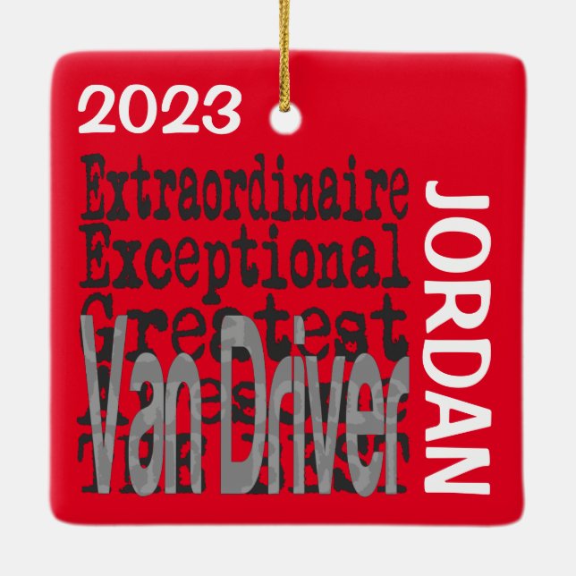 Van Driver Extraordinaire CUSTOM Keramikornament (Rückseite)