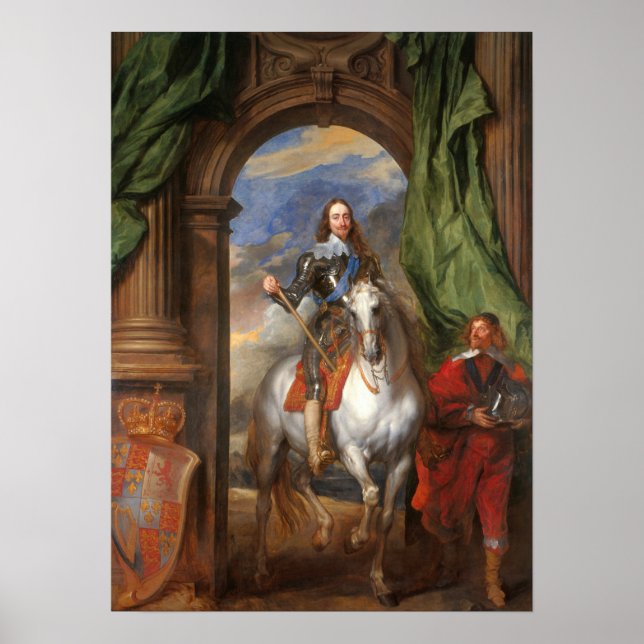 Van Dyck - Charles I mit M. de St Antoine Poster (Vorne)