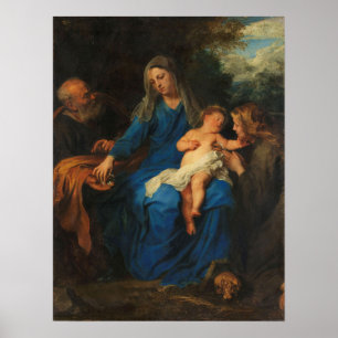 Van Dyck - Die heilige Familie mit Mary Magdalene Poster