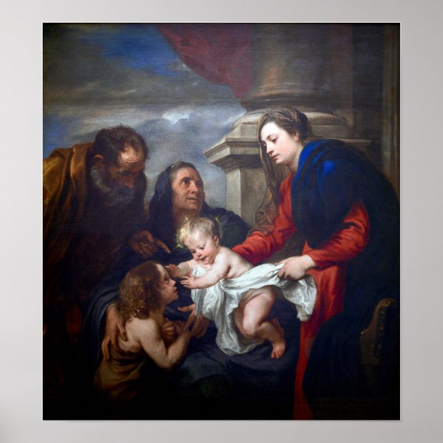 Van Dyck - Holy Family With Saint Elisabeth Poster (Vorne)
