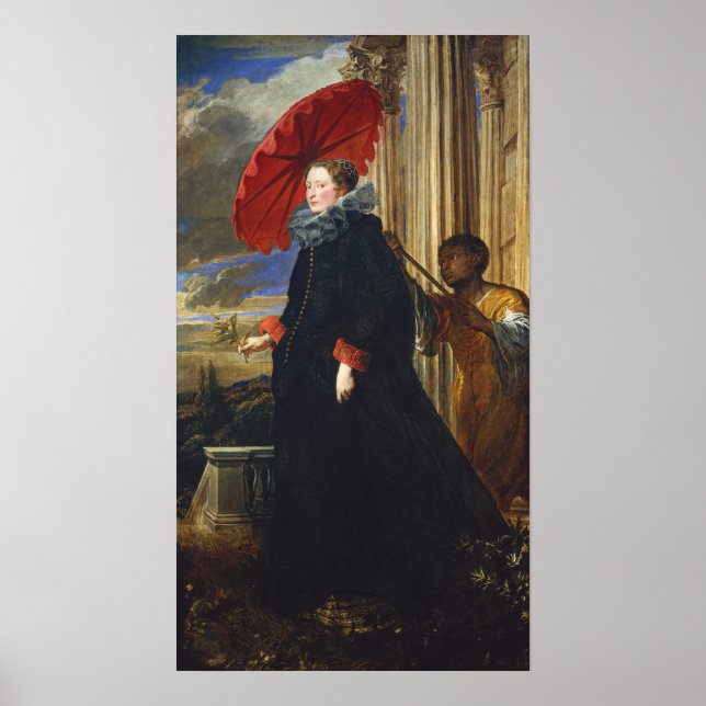 Van Dyck - Marchesa Elena Grimaldi Cattaneo Mit .. Poster (Vorne)