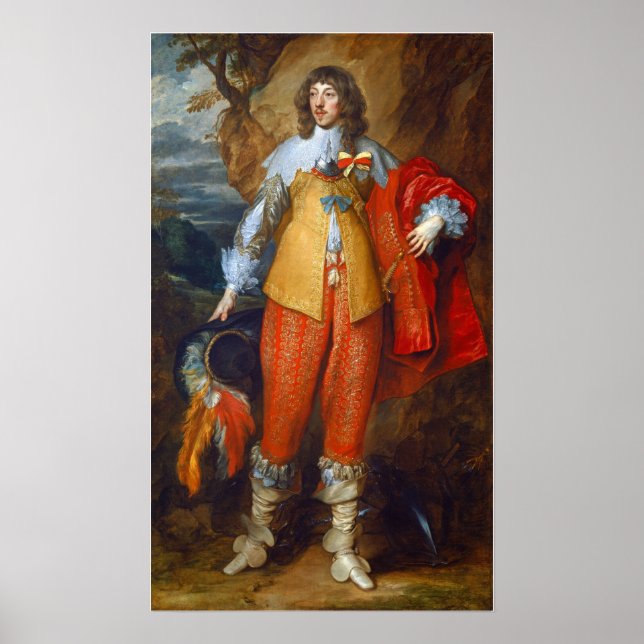Van Dyck - Portrait von Henri II de Lorraine Poster (Vorne)